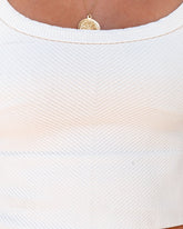 Energy Ribbed Knit Crop Tank - Vanilla